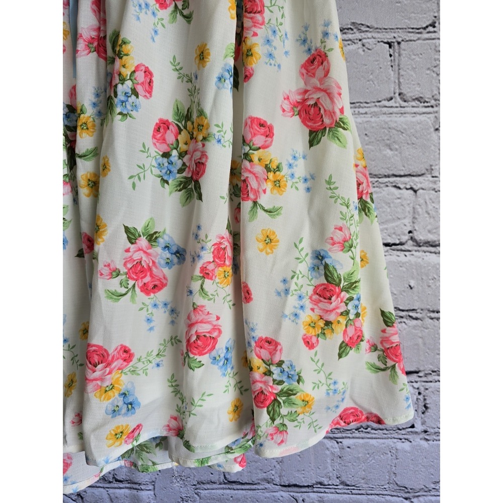 Altar'd State Laryna Floral Babydoll Mini Dress New XL Pink Yellow Rose Bustier - Picture 5 of 10